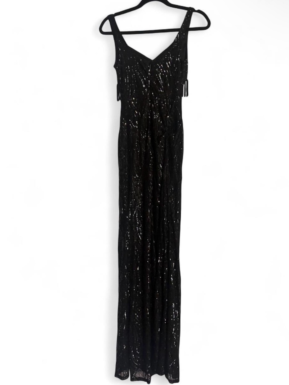 NWT Fashion Nova beaded Black Sequin Maxi Dress